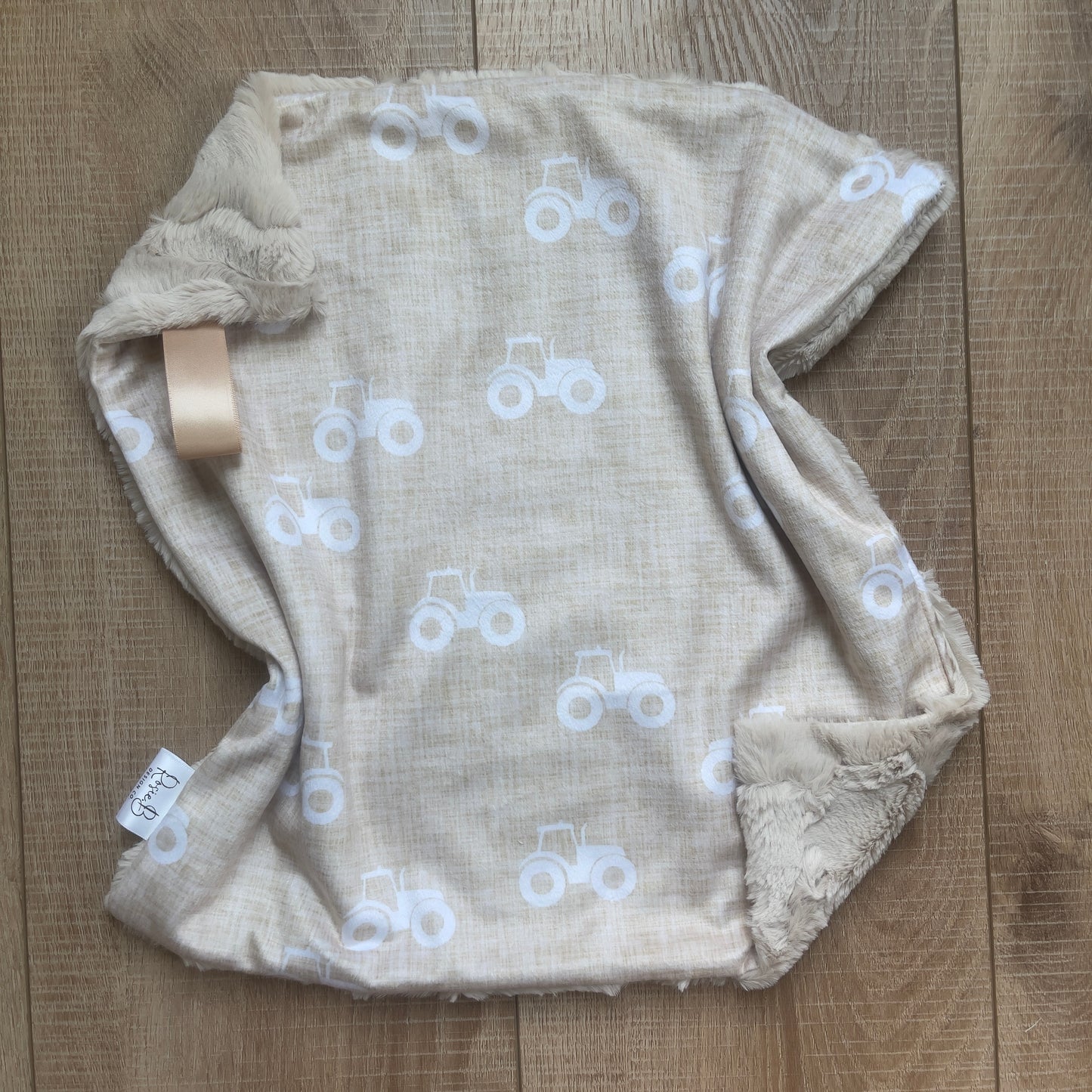 Lovey - Beige Linen Farm Tractors w/ Champagne