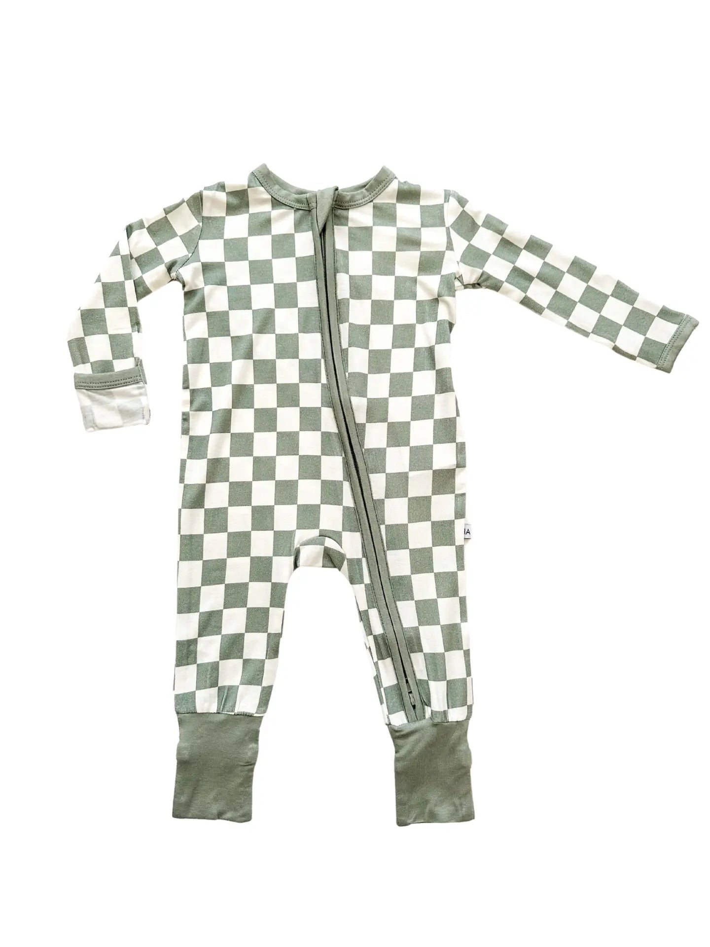 Zipper Romper - Jade Checker