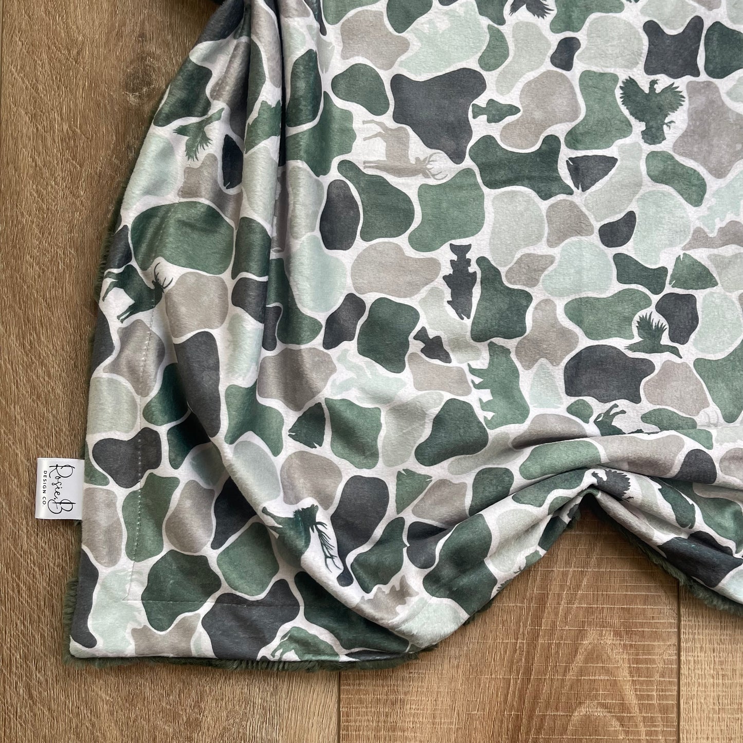 Kids Blanket - Muted Tan and Green Camo