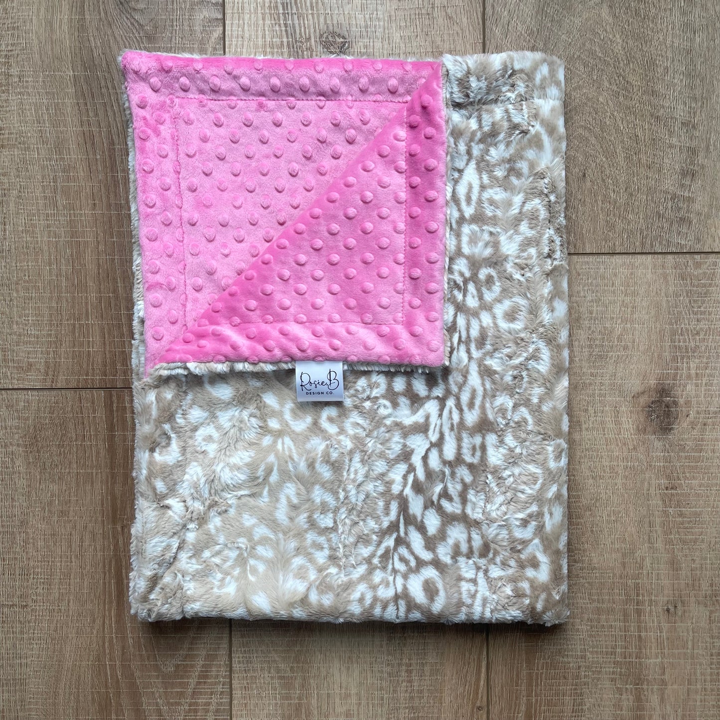Newborn Baby Blanket - Leopard & Pink