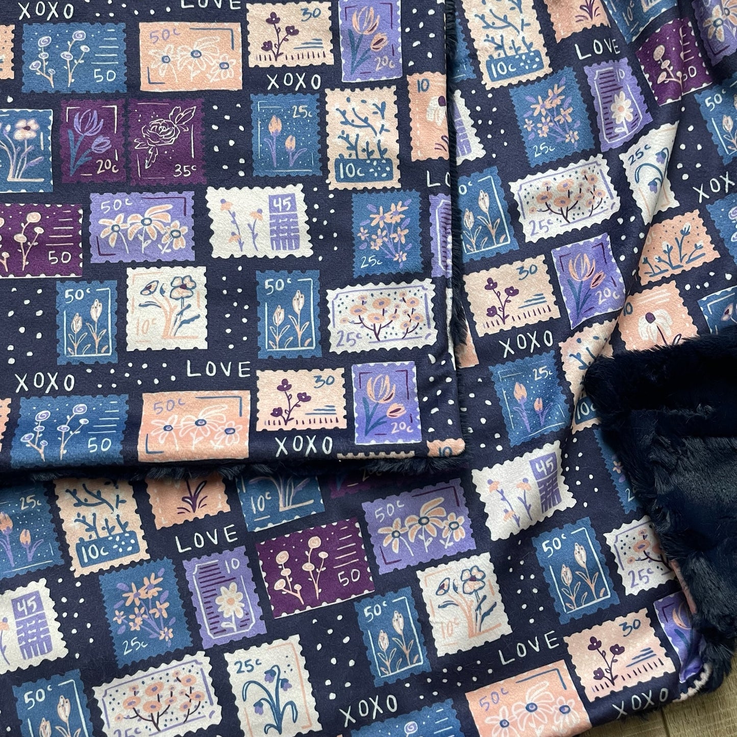 Baby / Toddler Blanket - Flowery Stamps