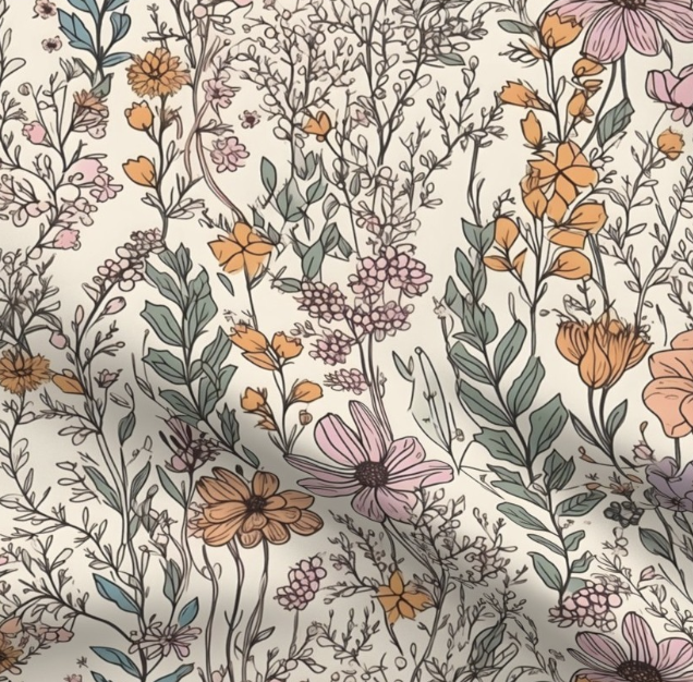 Vintage Retro wildflower