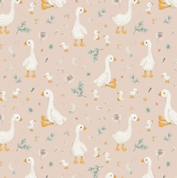 Beige Momma and Baby Geese