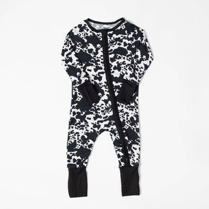 Cow Print Baby Bamboo Zippy