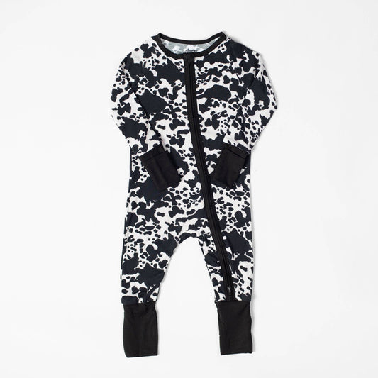Cow Print Baby Bamboo Zippy