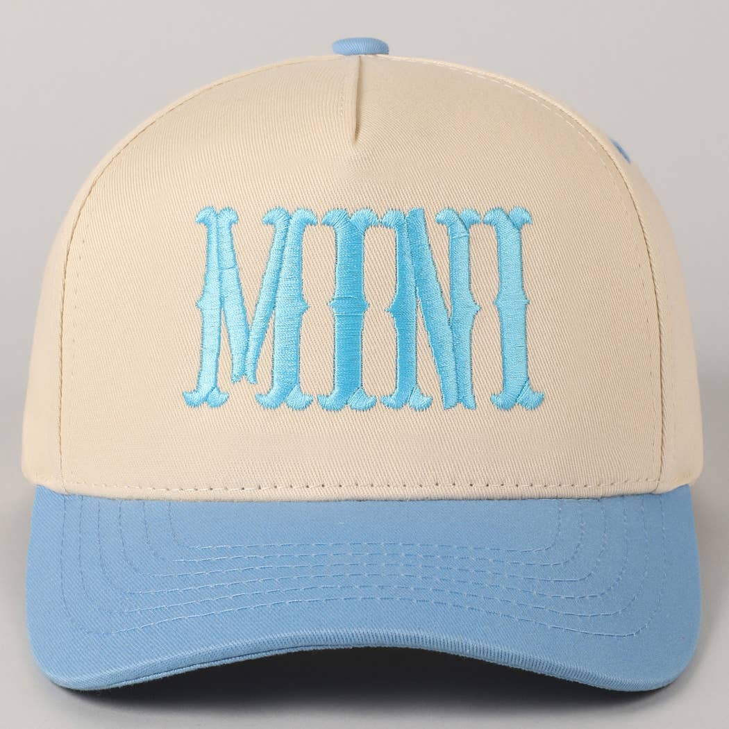MINI Lettering Embroidery Two-Tone Baseball Cap For Kids: LT PINK / ONE SIZE