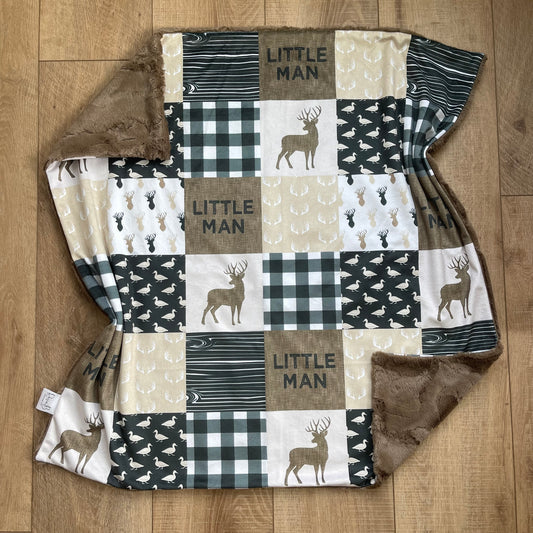 Baby Blanket - Brown “Little Man” Buck