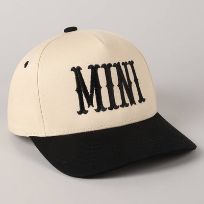 MINI Lettering Embroidery Two-Tone Baseball Cap For Kids: LT PINK / ONE SIZE