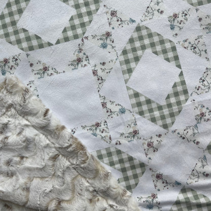 Green and Floral Star Quilt