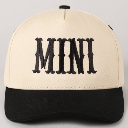 MINI Lettering Embroidery Two-Tone Baseball Cap For Kids: LT PINK / ONE SIZE