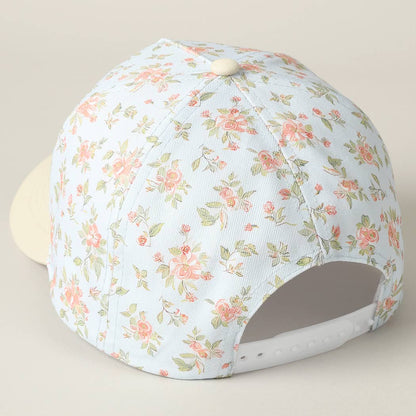 MAMA Embroidered Flower PatternTrucker Hat: WHITE/BEIGE / ONE SIZE
