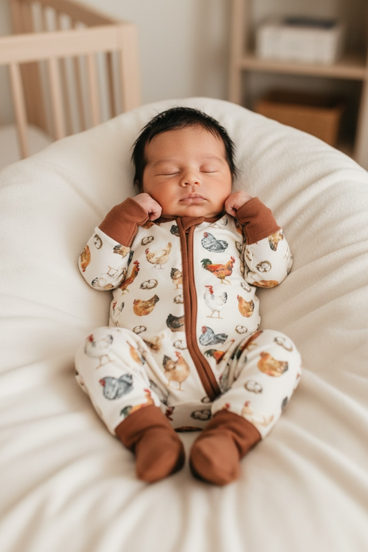 Chicken Bamboo Zipper Romper