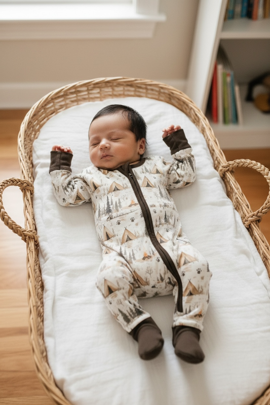 Camping Bears Bamboo Zipper Romper