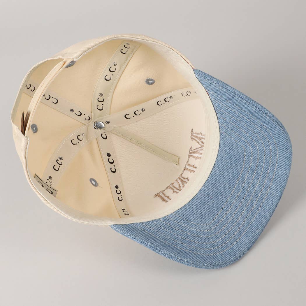 MINI Lettering Embroidery Two-Tone Baseball Cap For Kids: LT PINK / ONE SIZE