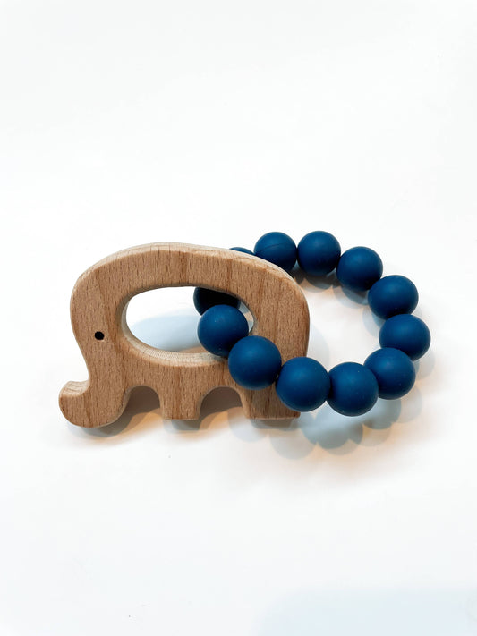 Basic Elephant Teether: Navy