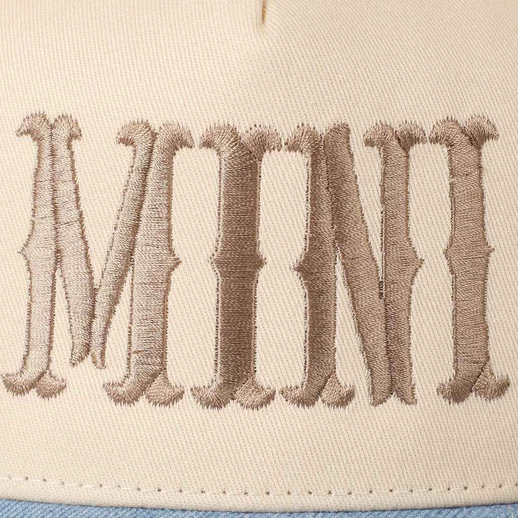 MINI Lettering Embroidery Two-Tone Baseball Cap For Kids: LT PINK / ONE SIZE