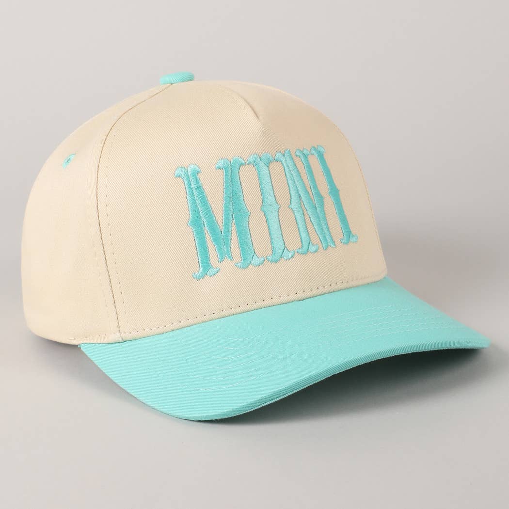 MINI Lettering Embroidery Two-Tone Baseball Cap For Kids: LT PINK / ONE SIZE