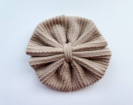 Baby Bow Headband - Neutral Messy: Sand