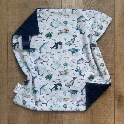 Lovey - Underwater Ocean Sea Animals w/ Navy Dimple