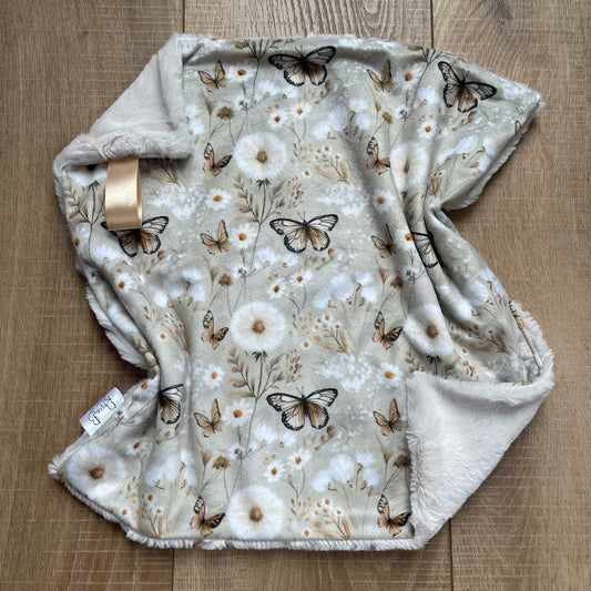 Lovey - Beige Butterflies and Flowers w/Pearl