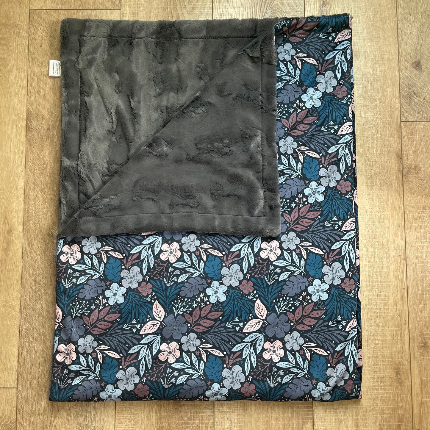 Adult / Momma Blanket - Dark Blue Florals