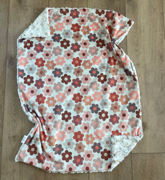 Newborn Baby Blanket - Neautral Tone Daisies