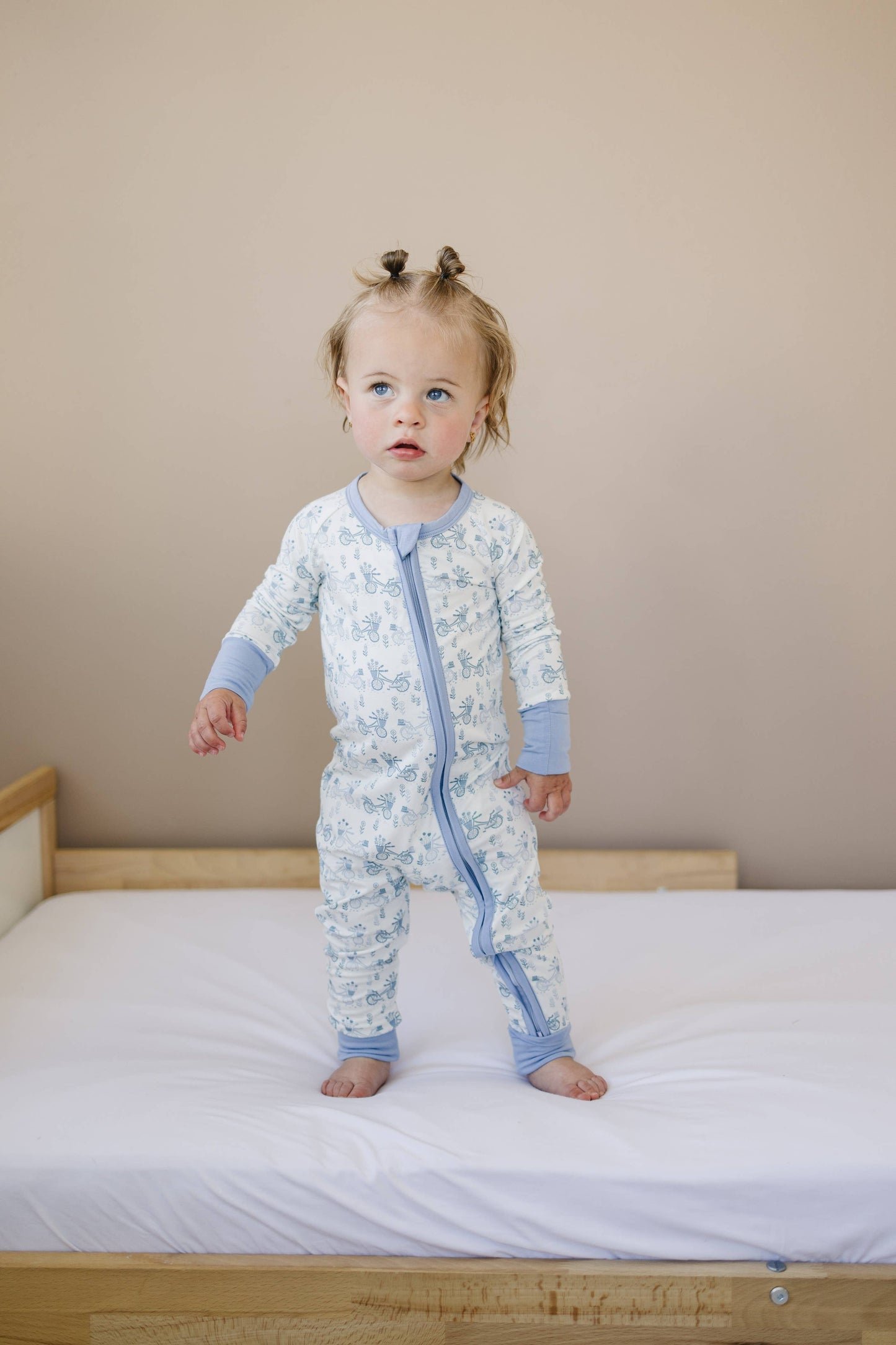 Pedal Around Bamboo Zippy Romper Spring Baby Pajamas PJs