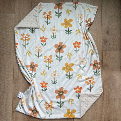 Newborn Baby Blanket - Neutral Flowers