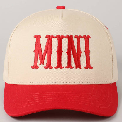 MINI Lettering Embroidery Two-Tone Baseball Cap For Kids: LT PINK / ONE SIZE