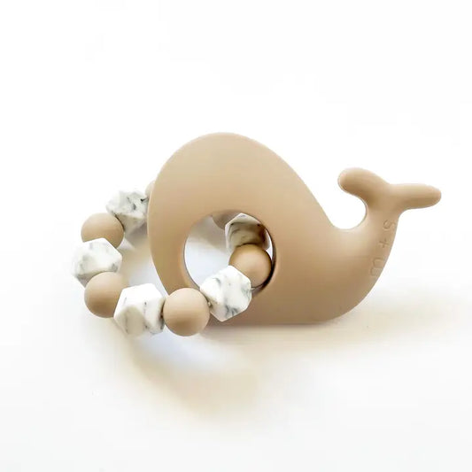 Whale Silicone Teether - Beige