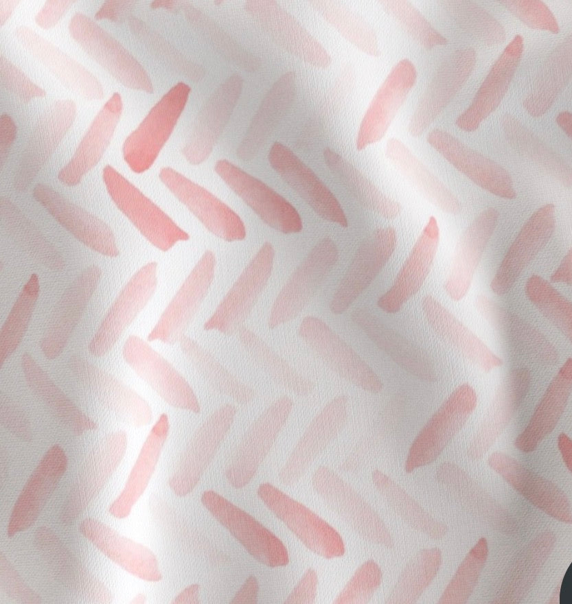 Pink Watercolor Herringbone