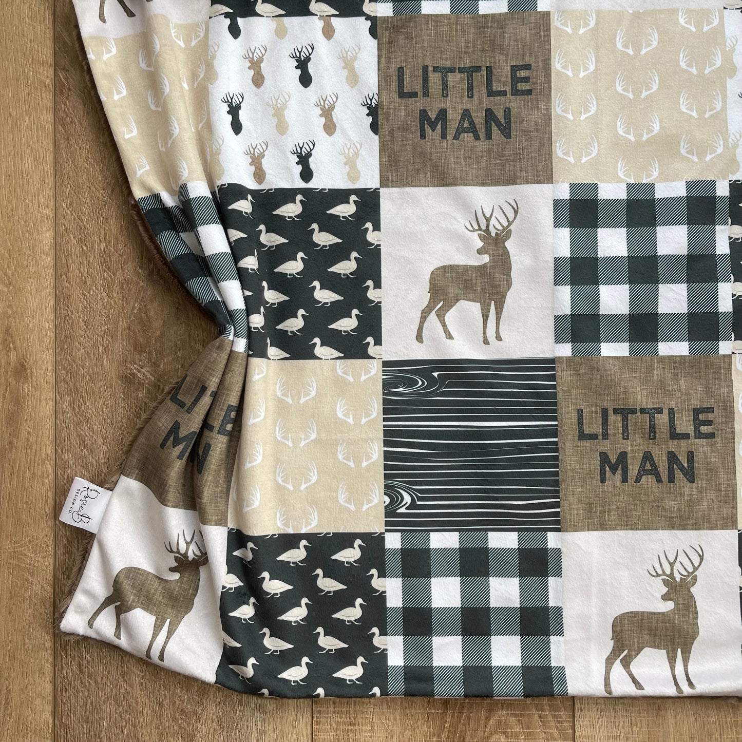 Tan and Brown Little Man Deer and Fishing