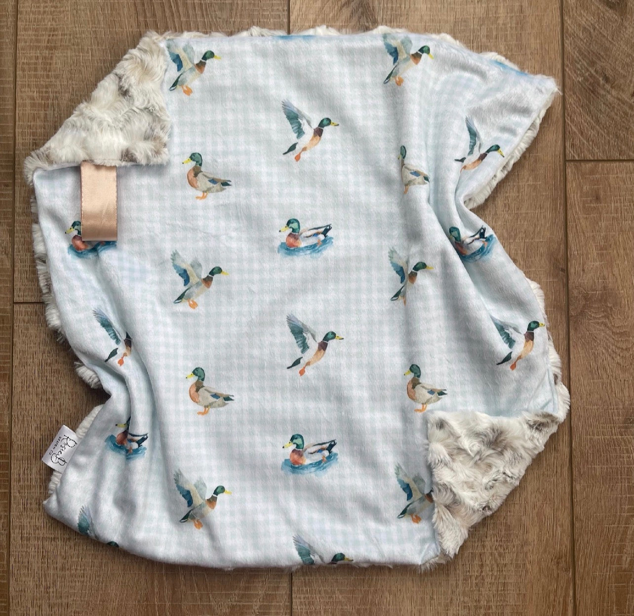Neutral Gingham Ducks
