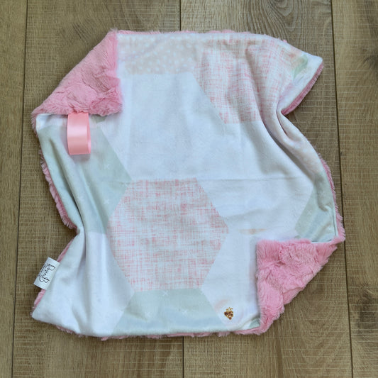 Lovey - Pink Floral Hex w/ Bubble Gum Pink