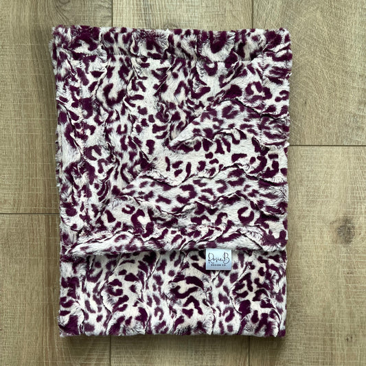 Newborn Baby Blanket - Pink and Purple Leopard