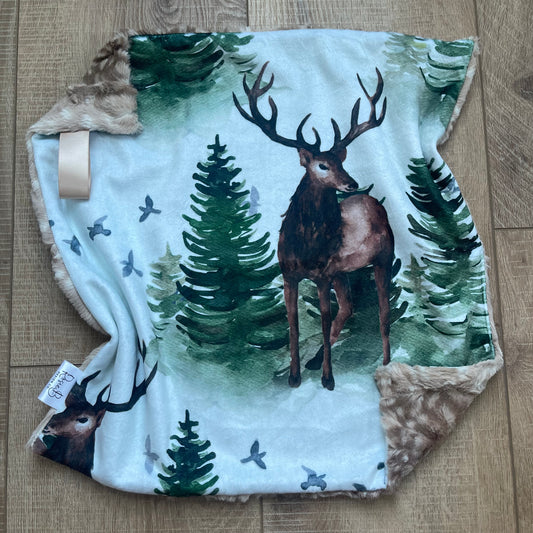 Lovey - Big Buck and Evergreen Trees