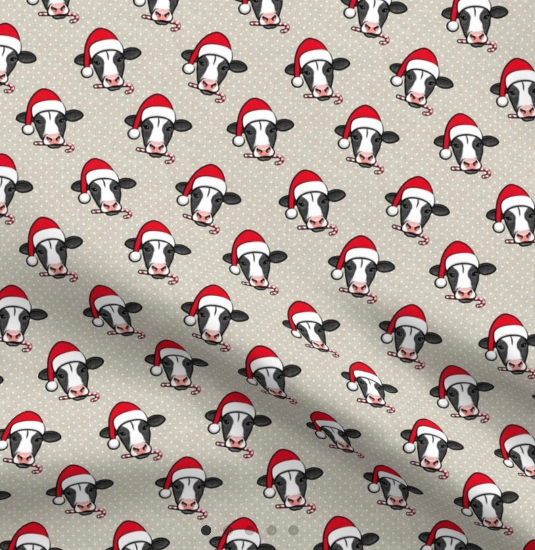 Holstein Christmas Cows - Beige