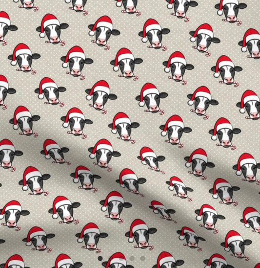 Holstein Christmas Cows - Beige