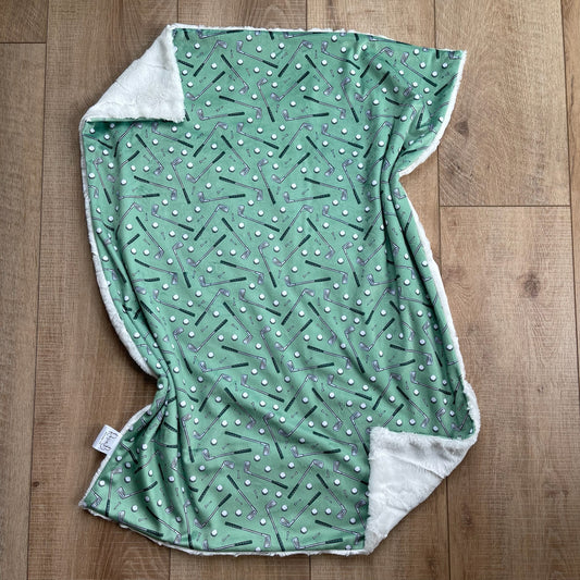 Newborn Baby Blanket - Green Golf