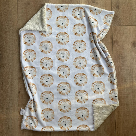 Newborn Baby Blanket - Lion Safari Faces
