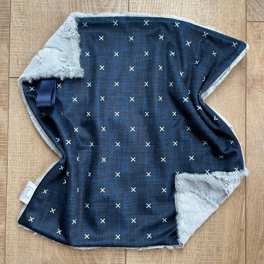 Lovey - Navy "X" w / Luxe Silver