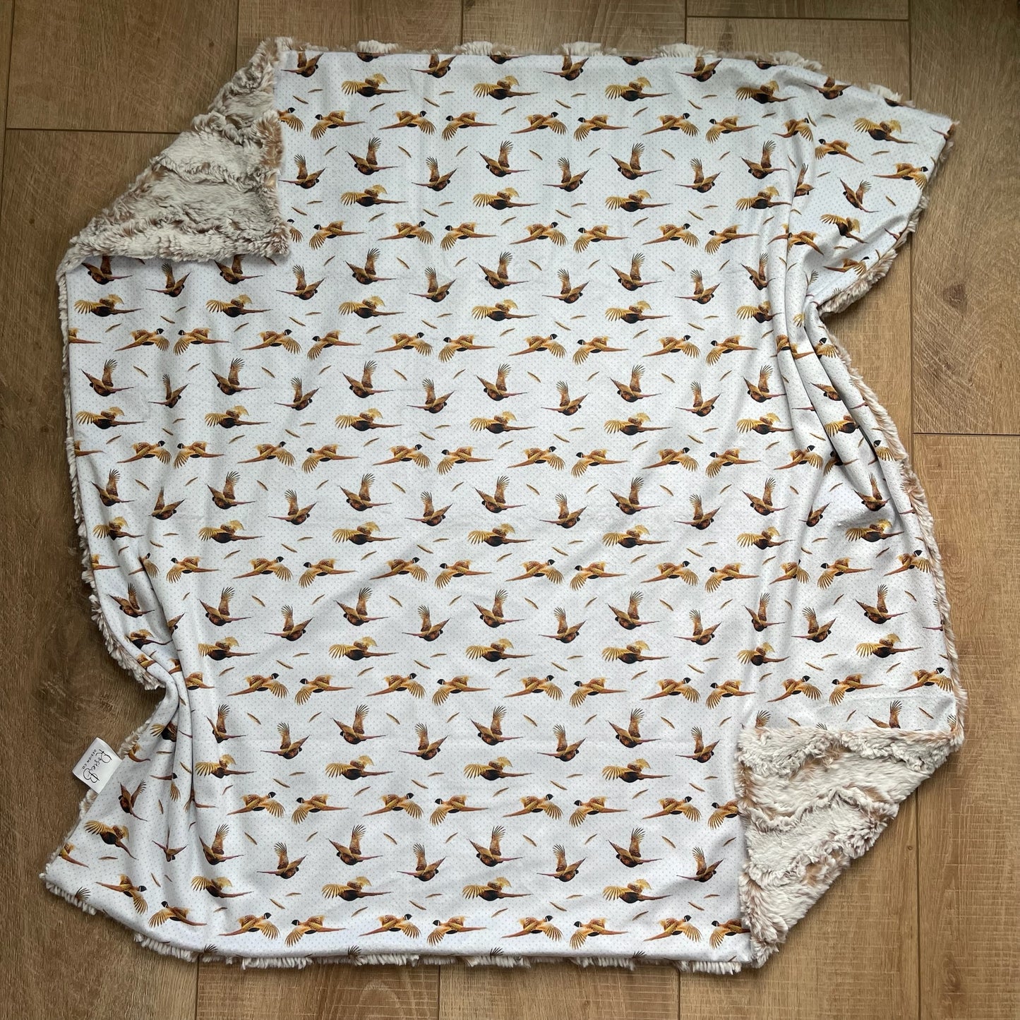 Baby / Toddler Blanket - Beige Flying Pheasant