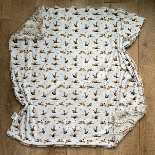 Baby / Toddler Blanket - Beige Flying Pheasant