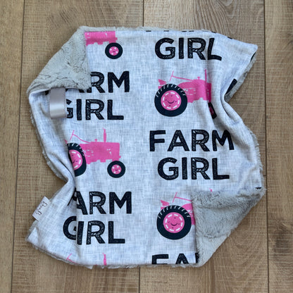 Farm Girl w/ Pink Tractors