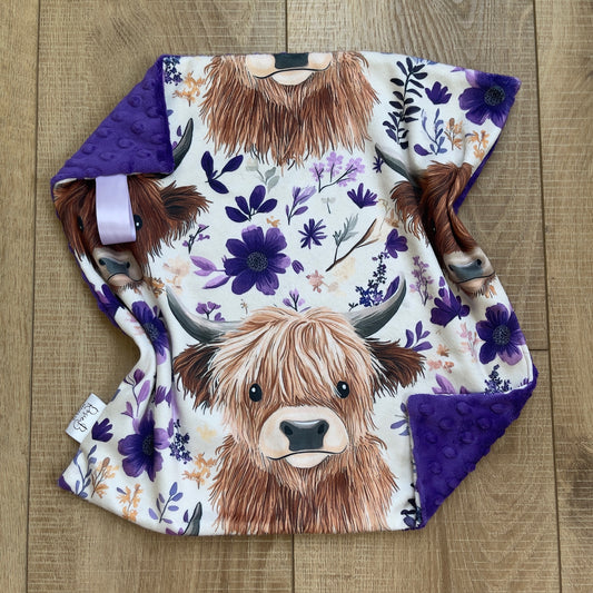 Purple Floral Highland Cows