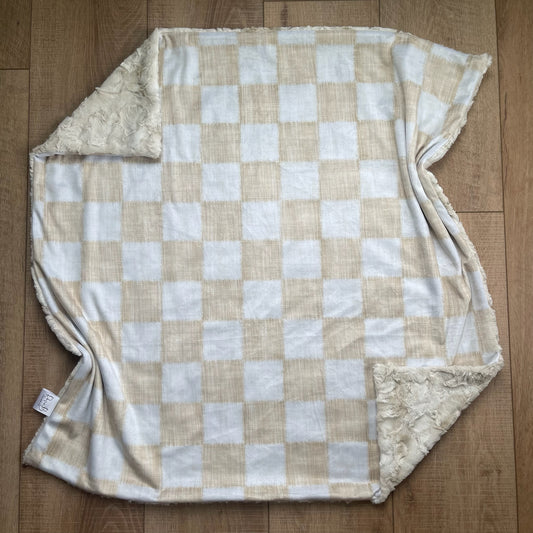 Baby Blanket - Neutral Checkered