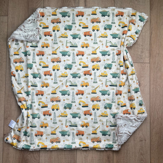 Baby Blanket - Construction Trucks
