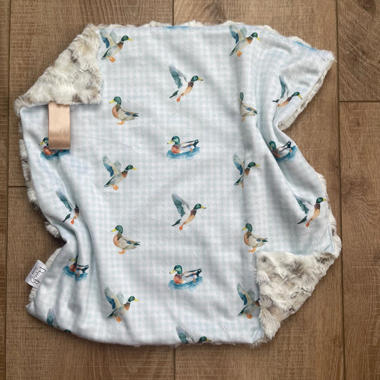 Lovey - Neutral Gingham Ducks