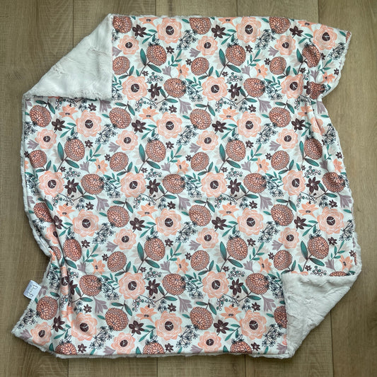 Baby Blanket - Blue and Pink Floral