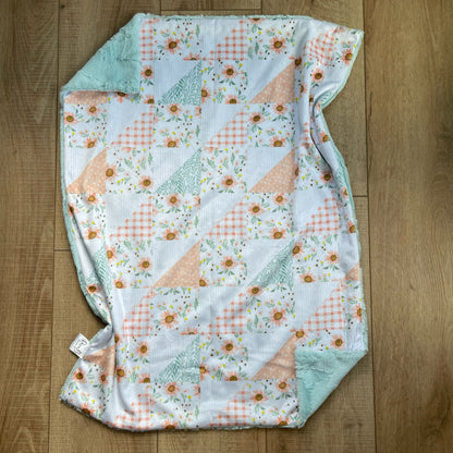 Newborn Baby Blanket - Bright and Fun Floral Summer